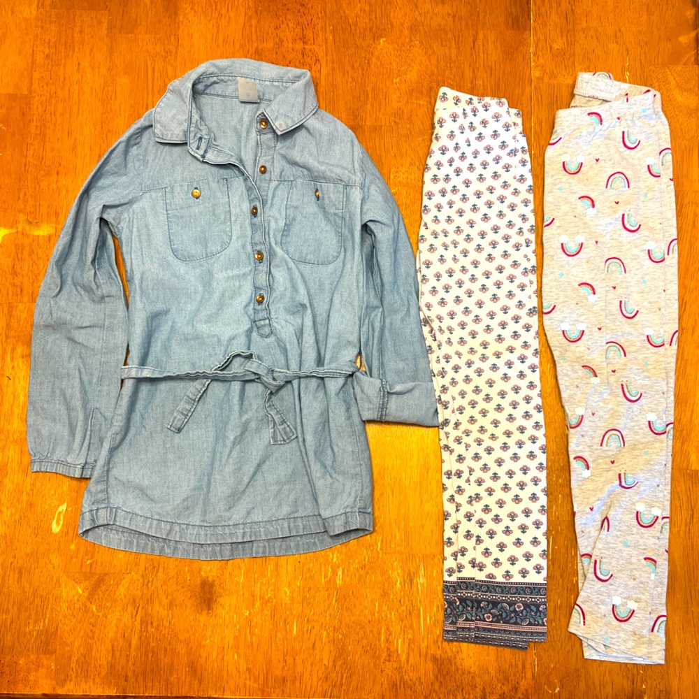 Girls Carter’s Jean Button Shirt and Pants Outfit Size 6 - Picture 1 of 12